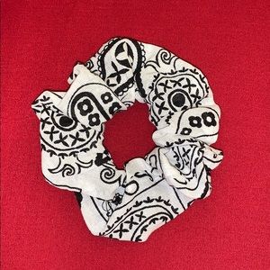 White Bandana Scrunchie